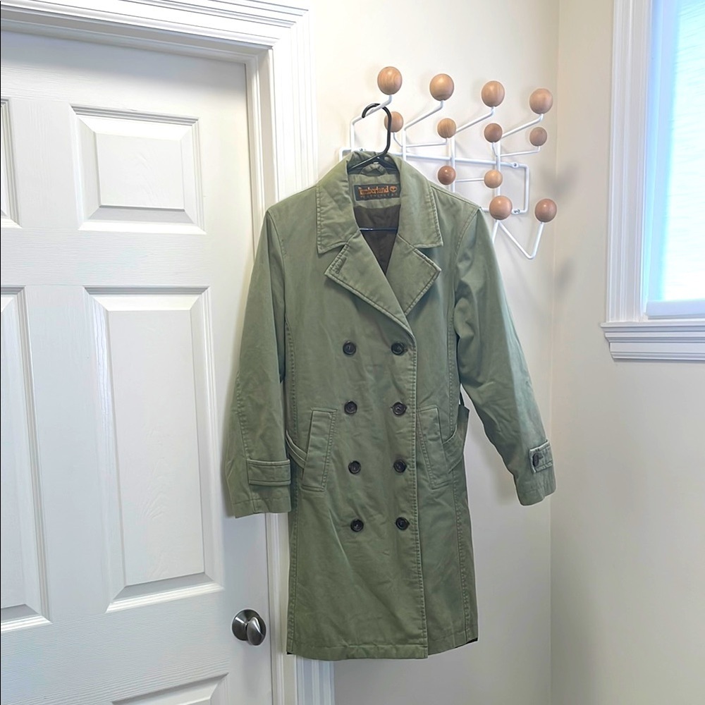 Timberland Y2K Trench Coat Double-Breasted Classic - Green - M